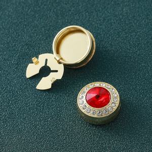 Nouveaux couvercles de boutons européens et américains Couvertures de boutons en strass Boutons de fleurs en cuivre en alliage de cristal transfrontalier - Product Image 5