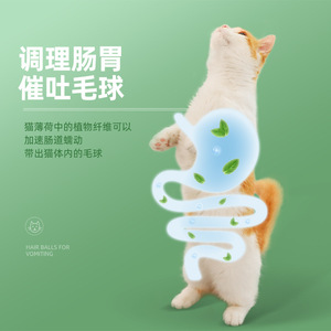 Pelota de hierba gatera de 10 cm, juguete masticable para gatos, para entretenimiento propio, artículos para mascotas - Product Image 2