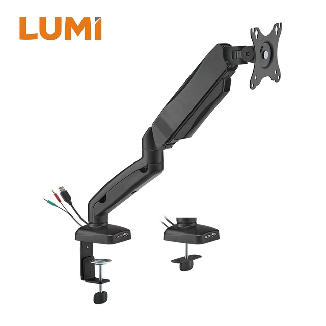 LDT13-C012UE 17"-32" 9kg Economy Spring Assisted Monitor Arm Computer VESA Mount Single Monitor Stand Bracket With Smart Base