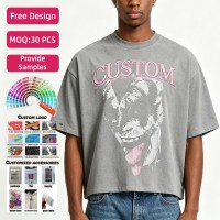 T-shirt pour homme personnalisé, 250 g/m², 100 % coton, lavé, coupe oversize, épaules tombantes, impression DTG personnalisée sur le devant, qualité OEM, vêtements en gros
