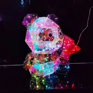 पांडा होलोग्राफिक सजावट लैंप रंगीन चमक 3 डी की अगुवाई में प्राइमाटिक इरीवंश चमकदार रात प्रकाश - Product Image 2