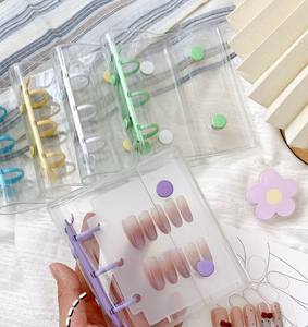 Carpeta de Anillas HT Mini A8 de PVC con 3 Anillas, Funda con Bolsillo para Cuaderno, Bolsa para <span class=keywords><strong>Sobres</strong></span>, Tarjetas, Fotos y Colección de Uñas Postizas - Product Image 4