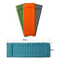 Coussin de couchage pour camping en plein air avec oreiller Tapis de couchage gonflable Coussin de camping léger et imperméable avec pompe intégrée Tapis d'air