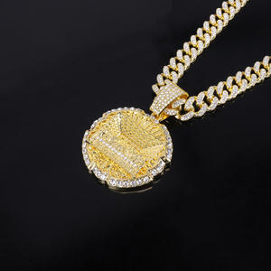 אירופה סגסוגת בסגנון אמריקאי שרשרת סגסוגת בסגנון אמריקאי שרשרת הסעודה האחרונה תליון זהב זירקון היפ הופ אישיות ראפ - Product Image 2