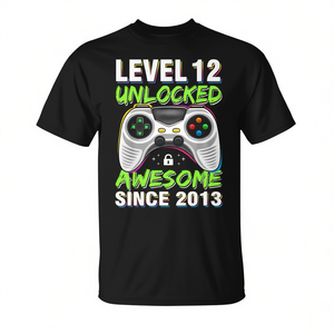 Livello 12 sbloccato. Fantastico da quando il 2013. Maglietta da gaming per il 12° compleanno. - Product Image 2
