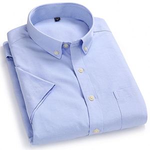 Camisa Oxford <span class=keywords><strong>de</strong></span> Manga Corta para Hombre, Verano 2025, Nueva, <span class=keywords><strong>Estilo</strong></span> Slim, Color Sólido, Algodón, <span class=keywords><strong>Juvenil</strong></span>, para Negocios - Product Image 1