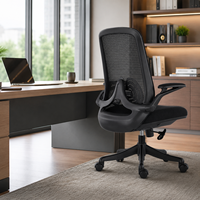 Chaise de bureau ergonomique pivotante à dossier mi-haut réglable en hauteur, moderne et simple, en maille, pour conférence et direction