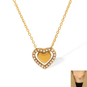 Collana con Ciondolo a Cuore in Acciaio Inossidabile per Donna 2025, Regalo Romantico per <span class=keywords><strong>San</strong></span> <span class=keywords><strong>Valentino</strong></span>, <span class=keywords><strong>Gioielli</strong></span> alla Moda - Product Image 2