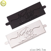 Emblemas de Metal con Forma Rectangular y Piezas Personalizadas para Bolso de Diseñador, Placa Decorativa, Logotipo para Sombreros
