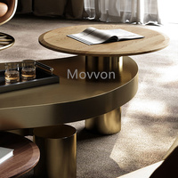 Ensemble de table à thé moderne de luxe en acier doré Nouveau design pour la salle à manger et la décoration intérieure Sofa Center Furniture Villa Utilisation