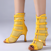 Evkoodance 231014N Livraison rapide Remise personnalisée Chaussures de danse en maille en cuir verni nu pour femmes Bottes à talons fins