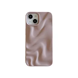 9 renkler yumuşak TPU 3D su dalgası mat koruyucu arka kapak kılıfı iPhone 11 12 13 14 15 Pro Max