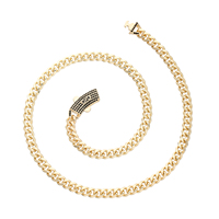 2024 nouvelle mode européenne et américaine Hip Hop bijoux 14k laiton noir ZIRCON Miami X chaîne collier et Bracelet bijoux