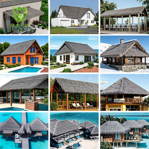 Toiture en chaume artificiel PP+PE de 16 cm, <span class=keywords><strong>rouleau</strong></span> de chaume synthétique pour restaurant de plage, complexe hôtelier, bar Tiki, cabanes - Product Image 5