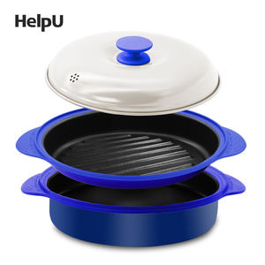 ฉลากส่วนตัวไม่ไฟฟ้ารอบไมโครเวฟเครื่องครัวปรุงอาหารอย่างรวดเร็วเหล็กหล่อไม่ติดกระทะย่างไมโครเวฟ - Product Image 4