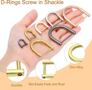 Correa <span class=keywords><strong>para</strong></span> Bolso con Hebilla en D Desmontable, Anillo en D en Forma de U, Herraje Metálico, Hebilla Ajustable <span class=keywords><strong>para</strong></span> <span class=keywords><strong>Cartera</strong></span>, Accesorio de Cadena <span class=keywords><strong>para</strong></span> Bolso - Product Image 4