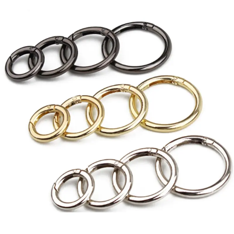 RTS High Quality Spring Ring Dog Collar Buckle Snap Trigger Hook Zinc Alloy Spring Clasp O Ring Round Spring Ring