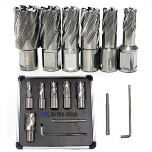 8台环形刀具套装1 “切割深度1/2” 至7/8英寸M2磁力钻床钻头，带1个导向销和1个六角扳手 - Product Image 1