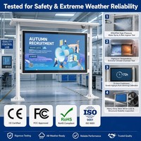Kios Iklan Digital Tahan Air Luar Ruangan Layar Komersial Kecerahan Tinggi Android Windows Dual OS Kamera Terintegrasi