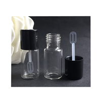 Flacon en verre transparent de 3 ml avec bouchon en bakélite noir, couvercle phénolique, petit flacon de parfum avec spatule