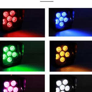 6*18W Luces LED Inalámbricas a Batería RGBWA+UV para Fondo de Escenario, Bodas, Fiestas, DJ, con Estuche - Product Image 5