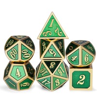 Dés carrés en métal pour D&D Dragon & Dungeons, jeu de société, écologiques, durables, lot de 7 pièces