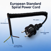 Europäischer Standard Wasserdichte Steckdose Stecker Stromkabel QT3-W 3*0,75 Quadrat Blankkupferdraht IP44 PVC-Ummantelung