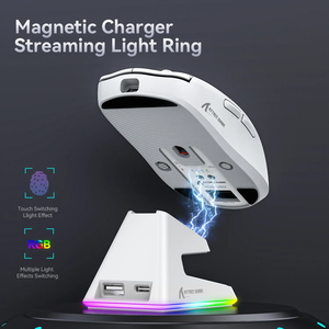 Attack Shark X6 Ergonomic RGB Gaming <b>Mouse</b> PAW3395 Triple Mode Lightweight Rechargeable Wireless <b>USB</b> Type-<b>C</b> Programmable Pairing - Product Image 4
