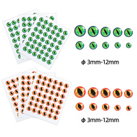 NOUVEAU OEM 3mm-12mm 50Pcs Yeux de leurres de pêche en résine 5D 4 couleurs Yeux de poisson réalistes pour la fabrication de leurres DIY, jig head et montage de mouches