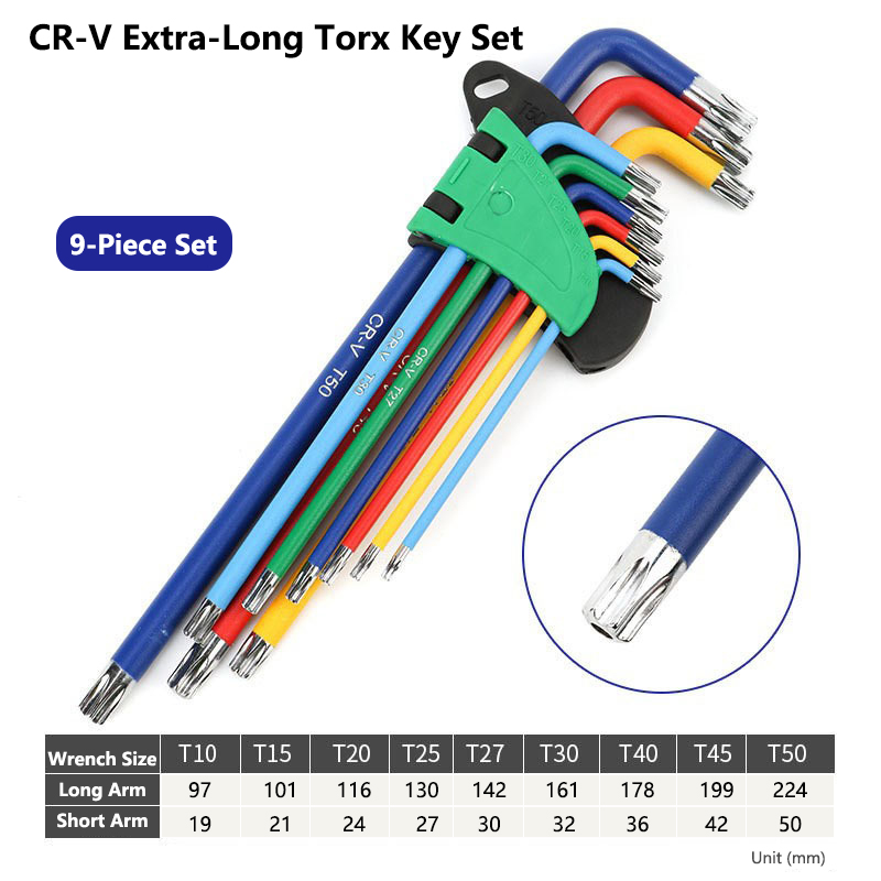 Color-Coded Extra-Long Torx Key