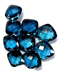 Topaze bleue de Londres naturelle, taille ovale, facettée, 10x10MM, pierre précieuse en vrac, haute qualité, prix bas - Product Image 1