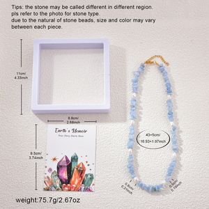 Collier de perles naturelles d'aquamarine et de perles d'eau douce pour femme, bijoux de mode pour boutiques et usage quotidien - Product Image 4