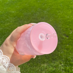 Paquete de 50 latas de refresco de plástico de colores macaron transparentes reutilizables de gelatina acrílica de 16oz con tapas de PP de colores para café helado, <span class=keywords><strong>soda</strong></span>, Pop - Product Image 6