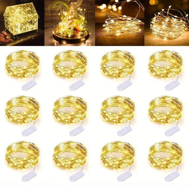 Ready Outdoor & Indoor LED String Fairy Lights IP44 Waterproof Rechargeable Dimmable 1m-3m Luxury Home Decor Night Light
