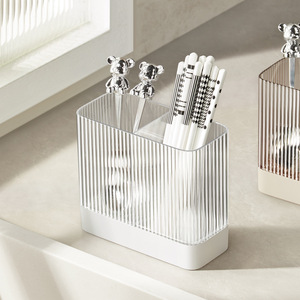 HeDou Wall Mounted Chopstick Holder Square See Through Multipurpose Draining Rack - Product Image 1