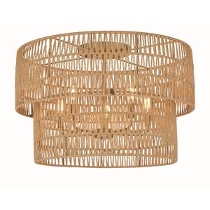 Lustre semi-suspendu rustique rétro en bois vieilli, chrome et verre bulle, éclairage naturel pour hall d'hôtel, restaurant et salle à manger - Product Image 2