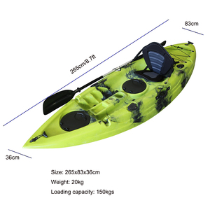 Kayak de pêche rotomoulé monoplace en HDPE de haute qualité, large et stable, avec porte-pagaie, en promotion - Product Image 3