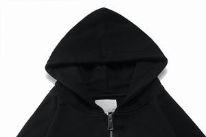 Sudaderas con Capucha Personalizadas de Algodón para Hombre, Negras, Extra Grandes, con Cierre Completo, Diseño Gráfico, 100% Algodón, Estampado Puff, Dos Bolsillos, Venta al Por Mayor - Product Image 2
