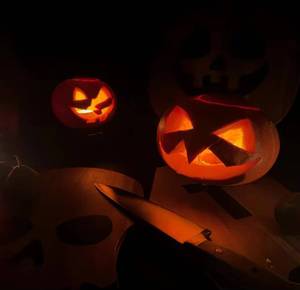 Planche à découper en bois d'Halloween avec motif citrouille, fantôme et crâne, ustensile de cuisine, compatible lave-vaisselle, décoration de fête pour usage festif - Product Image 6