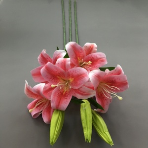T-SG bán buôn hoa nhân tạo 3 đầu Lily cho nhà đám cưới bên vườn cửa hàng văn phòng hội trường cửa hàng trang trí - Product Image 2