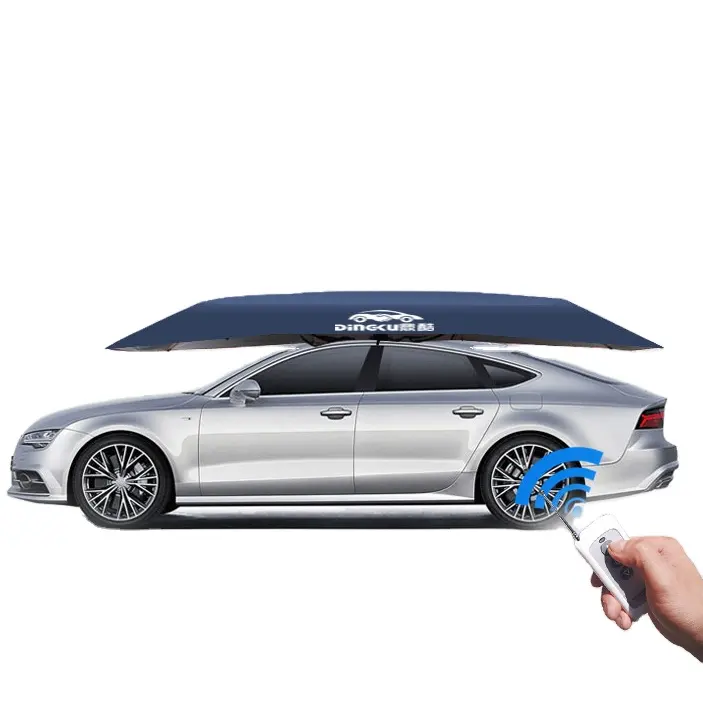 Tente de voiture pliable Anti-UV, couverture de parapluie de voiture semi-automatique, Portable, mobile, abri de voiture résistant au soleil