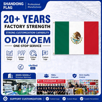 Bannière personnalisée du drapeau mexicain de 3x5 pieds, polyester non tissé, rectangulaire, bannière publicitaire extérieure, impression numérique résistante aux UV