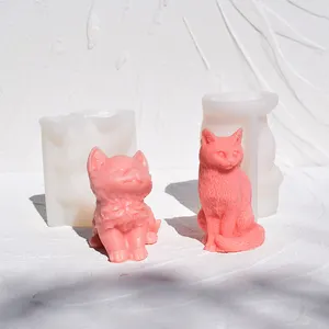 Große Augen Schwanz Katze Kerze Seife Silikonformen 3D Tiertorte Schokolade Silikon Backform