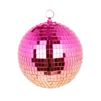 Boule de Noël Disco en verre miroir orange de style contemporain ornement personnalisé boule suspendue d'arbre de Noël