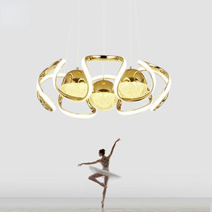 Iluminación colgante de aluminio de estilo moderno, lámpara acrílica, luces colgantes a rayas, comedor - Product Image 4