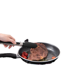 18/8 kauçuk paslanmaz çelik pişirme maşa silikon Mini hizmet klip kavrama barbekü mutfak Bpa ücretsiz Premium mutfak silikon gıda maşası - Product Image 5