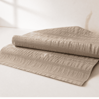 Tissu Seersucker 100% Polyester pour Textile de Maison avec Motif Crêpe, Résistant au Rétrécissement et Antistatique, Toucher Agréable et Aspect Froissé