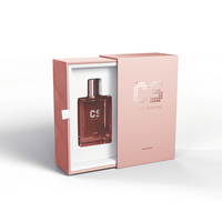 Logo de marque personnalisé Bouteilles de parfum en verre rectangle bleu avec couvercle doré Vaporisateur coloré Conteneur luxueux à remplissage facile