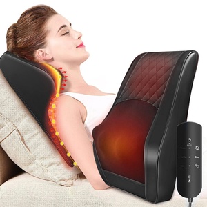 Coussin de massage 3D vibrant pour le dos et le cou avec chaleur pour siège de voiture et soutien lombaire - Product Image 1