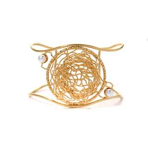 Bracelet unisexe bohème en fausses perles, plaqué or, acier inoxydable 316L, design en maille métallique, à porter tous les jours, bijoux durables - Product Image 1